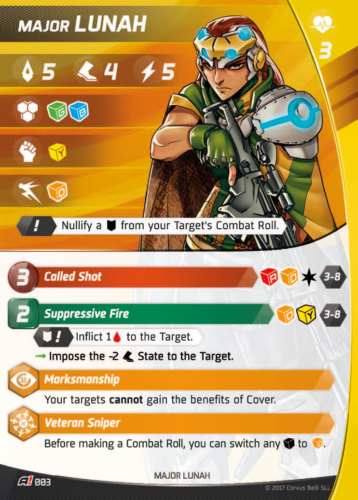 Aristeia! - Major Lunah - Charakterkarte AGL6